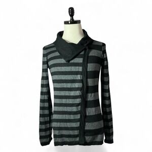 Romeo‎ & Juliet Couture Striped Asymmetrical Long Sleeve Sweater Grunge Gothic